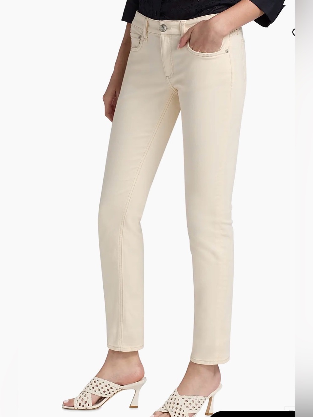 Rag & Bone Dre Low Rise Slim Boyfriend Jeans Cream Size 27